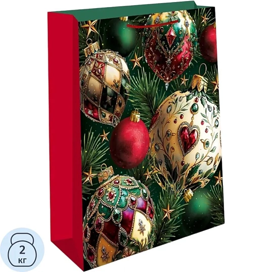 Пакет подарочный НГ АВ 26х32х12см, 0193.644к