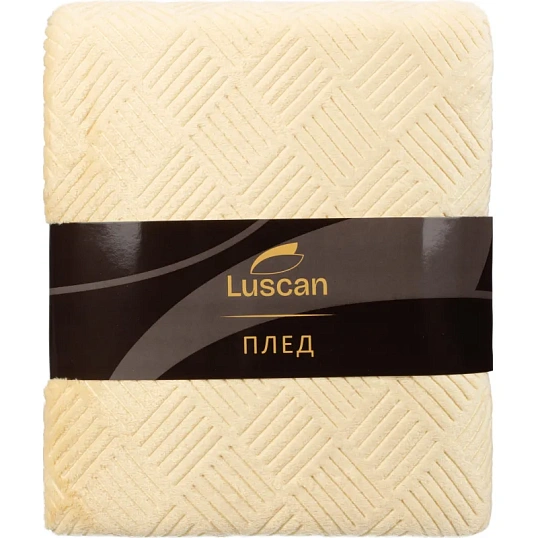 Плед микрофибра Luscan, фактура бежевый 150x200