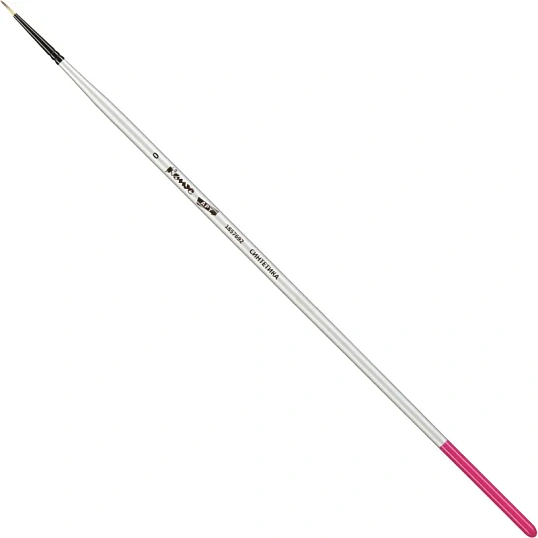 Кисть художественная Комус Арт синтетика средн.жест,кругл.,№0,длинная ручка