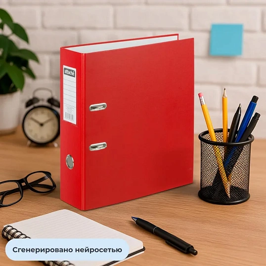 Папка-регистратор с арочн.мехAttacheSelection Экономи 90мм,крас,ПБП1,карм.к