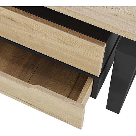 Стол офисный Kobor TB-180/70 1800x700x750 Черный муар/Дуб натуральный