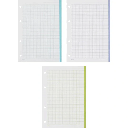 Сменный блок для тетрадей на кольцах, BeSmart А5 120л клетка Цветной N001d