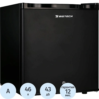 Холодильник BigTech FD46B, однокамерный, с замком, черный