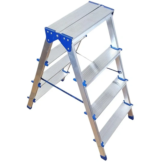 Стремянка двухсторонняя алюминиевая 4 ступени TARKO 04204e