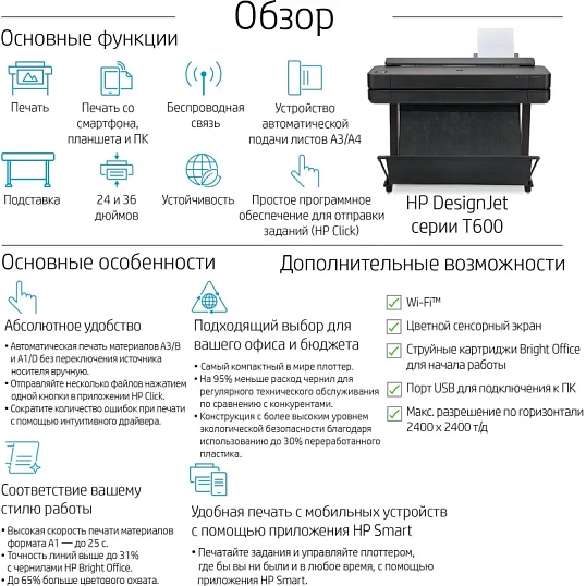 Плоттер HP DesignJet T630 (24-дюймовый)