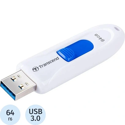 Флеш-память Transcend JetFlash 790, 64Gb, USB 3.1 G1, б/син, TS64GJF790W