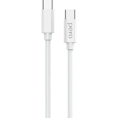 Кабель USB PERO DC-08 PD Type-C to Type-C, 1m, White