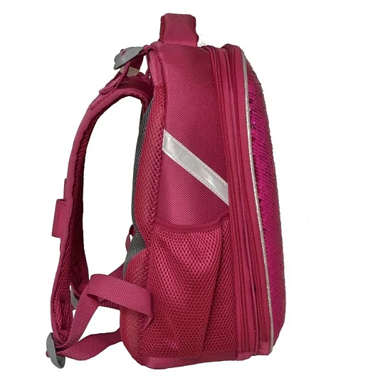 Ранец Basic Sparkle Pink,эргоном. спинка, двустор.пайетки фуксия/серебро