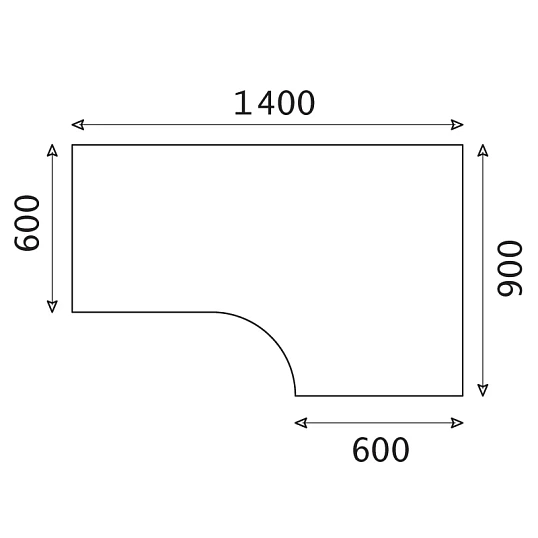 Стол эргономичный IN Рондо правый СТ3-14R (1) N6 ноче милано 1400х900х755