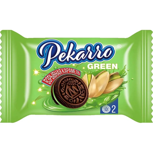 Печенье Pekarro Green с какао, с фисташковой нач, и взрывной карам, 3кг/уп