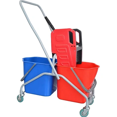 Тележка уборочная с отжимом мет.каркас без лотка 2x25л 22EF/2