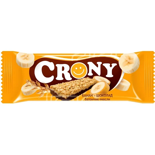 Батончик мюсли Crony Банан и шоколад, 50гх12шт/уп
