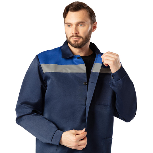 Костюм рабочий летний муж. л16-КБР с СОП син/вас (р.72-74) 194-200