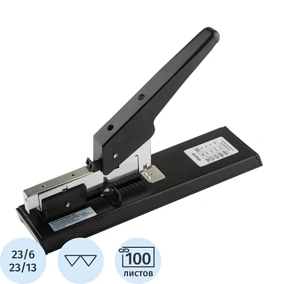 Степлер мощный Attache 23/6-23/13, до 100 листов, металл, черный