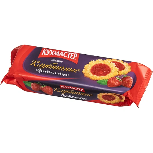 Печенье сдобное Кухмастер Тарталетки клубничные 240г