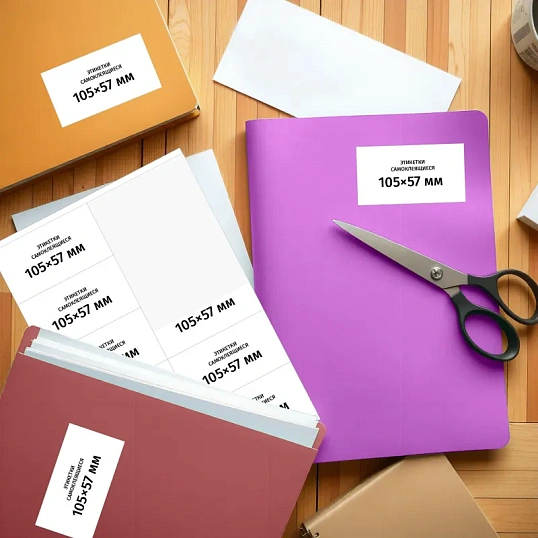 Этикетки самоклеящиеся 105х57 мм/10 шт. на листе А4 (25л
