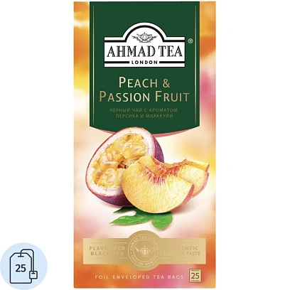 Чай Ahmad Tea черный Персик-Маракуйя 25пакx1,5г/уп 2251