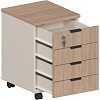 Тумба мобильная Комус Мебель Easy One 4 ящ. подкатн. Вяз Шв/Кшм (250555)