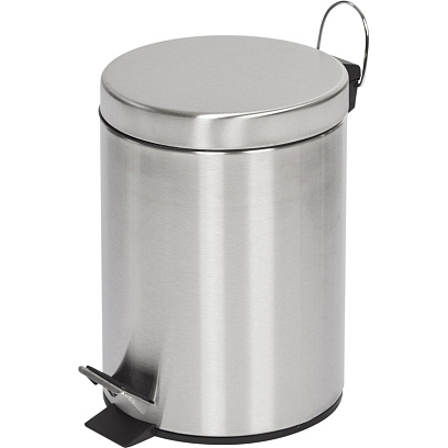 Ведро мусорное с педалью и доводчиком Luscan 5л, матовое, нерж сталь