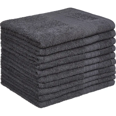 Набор полотенец махровых Luscan/бордюр 400г/м2, 50х90 серый, 10шт/уп