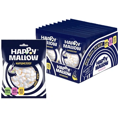 Зефир Happy Mallow воздушный для какао, 20г 20шт/уп