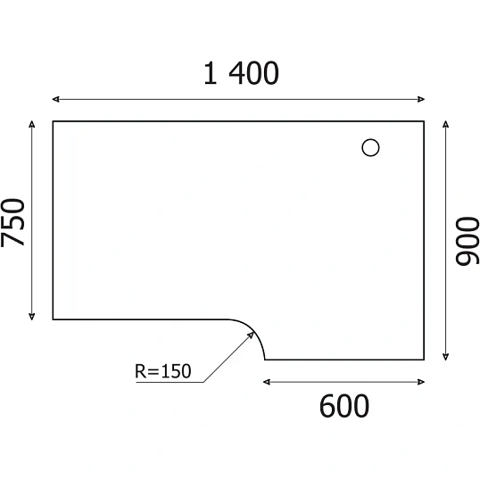 Стол эргономичный Easy Standard LT 16/16 01002600 прав т.дуб/сер 1400x900/600x740