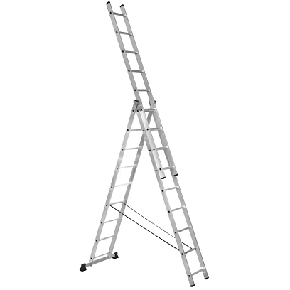 Лестница трехсекционная алюминиевая 3х9 ступеней TOPFORT