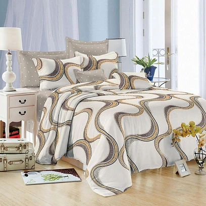Постельное белье 2сп микросат(наволочки70х70-2шт)-2138 Волны