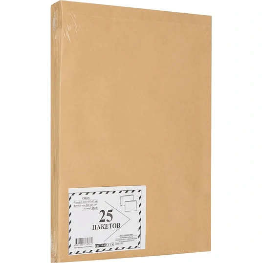 Пакет крафт E4 стрип Extrapack 300х400х40 120г 25шт/уп/6589