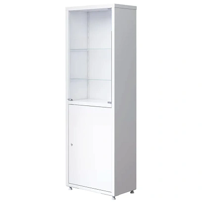 Шкаф MEG_медицинский 2секц.одноств. ШМ-01 МСК-646.02/06 ст/мет,570х320х1655