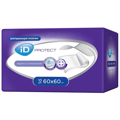 Пеленки впитывающие однораз. 60х60 id Protect 10 шт/уп