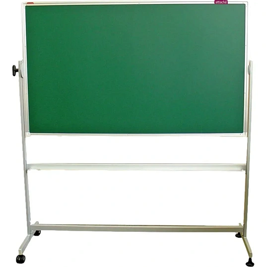 Доска меловая магнитная зеленая Attache Twist 100х150 вращ.мобильн РФ-Корея