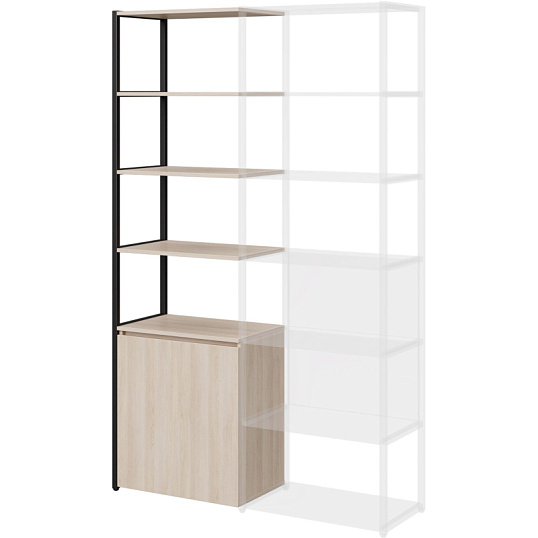 Полустеллаж для документов K-Loft  241H027 645х400х2105 дуб сканд/черный