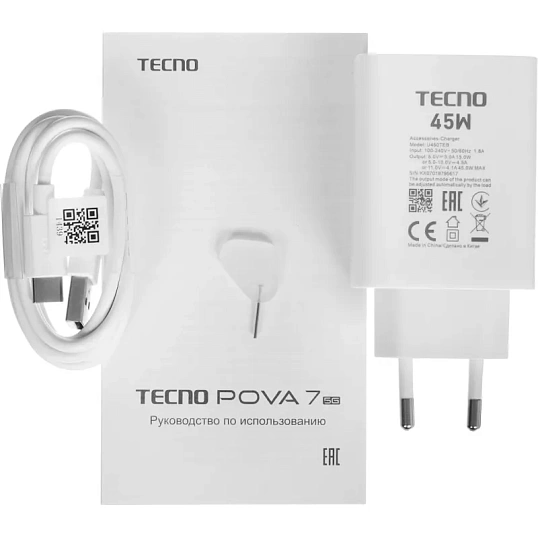 Смартфон Tecno POVA 7 5G 256Gb 8Gb Magic Silver