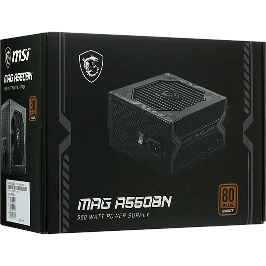 Блок питания MSI MAG A550BN 550W, 80 Plus, Bronze(306-7ZP2A11-CE0)