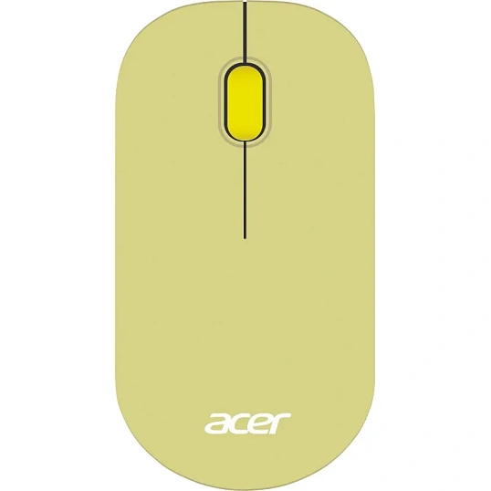 Мышь компьютерная Acer OMR205  оптич./1200dpi/беспроводн/USB/зеленый/желтый