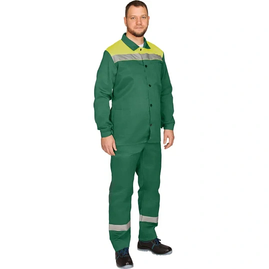 Костюм рабочий летний муж. л16-КПК с СОП зел/желт (р.44-46) 182-188