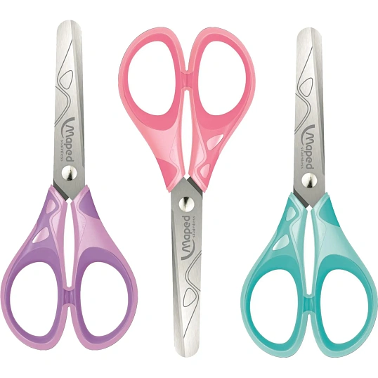 Ножницы Maped ESSENTIALS SOFT PASTEL 130мм,прорезин.симм.руч,ассорт,464411