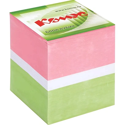 Блок для записей КОМУС на склейке 9х9х9 цветной блок 80-100г