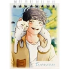 Блокнот А7, 40 л, ДРУЖБА С КОТОМ клетка, гребень, УФ-лак/68170