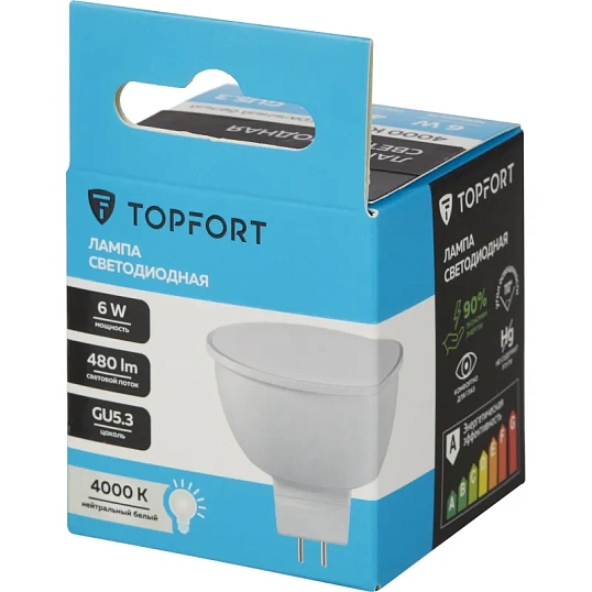 Лампа светодиодная Topfort GU5.3 220V 6W 4000K