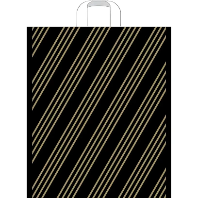 Пакет с петлевой ручкой 38х45+3 (35) Золотая полоса 50 шт/уп