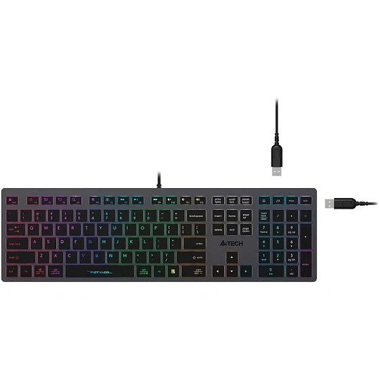 Клавиатура A4Tech Fstyler FX60H серый USB slim LED (FX60H GREY/NEON)