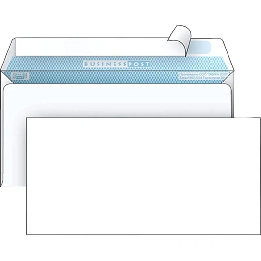 Конверт белый E65 стрип BusinessPost 110х220 50шт/уп/1878