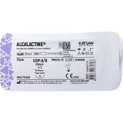Шовный материал ALCALACTINE 4/0  20  1/2 TAPER POINT кол. 75 см уп/12 шт