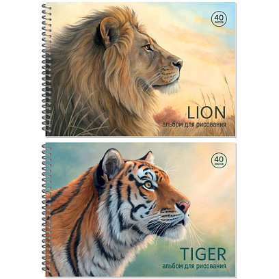 Альбом для рисования Комус Класс Сафари,А4,40л,спираль,в асс,2шт/уп