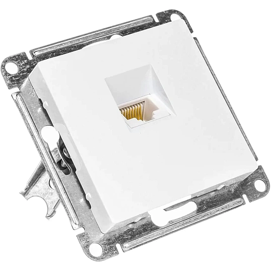 Розетка компьютерная 1-м AtlasDesign RJ45 кат.5E механизм бел. SE ATN000183