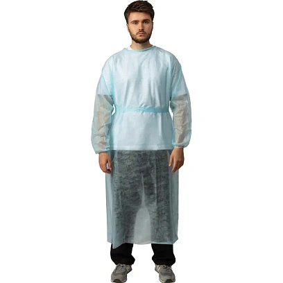 Халат хирург. н/с, рук.рез, дл.140 см, пл.25, р.48-54,голуб. 5шт./уп,5115/5