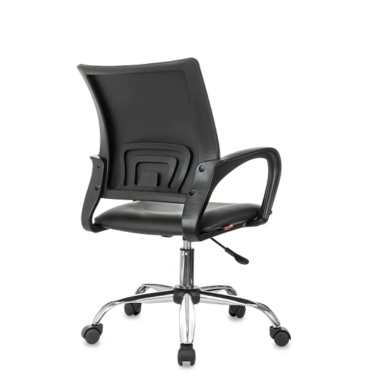 Кресло БР Комус Мебель Echair 396 LT, экокожа, черный, хром