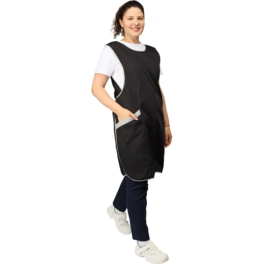 Фартук сарафан Маркет Мастер  цвет черный/серый